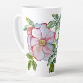 Mooie realistische waterverf rozen. latte mok (Linkerhoek)