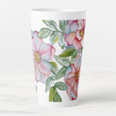 Mooie realistische waterverf rozen. latte mok (Voorkant)