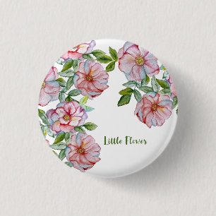Mooie realistische waterverf rozen. ronde button 3,2 cm
