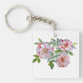 Mooie realistische waterverf rozen. sleutelhanger