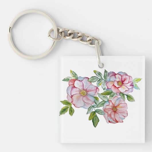 Mooie realistische waterverf rozen. sleutelhanger (voorkant)