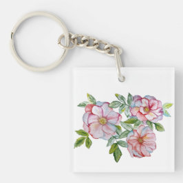 Mooie realistische waterverf rozen. sleutelhanger