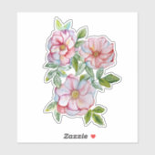 Mooie realistische waterverf rozen. sticker (Vel)