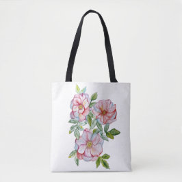 Mooie realistische waterverf rozen. tote bag