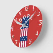 Mooie Red Blue White Star Time for Hope USA    Ronde Klok (Hoek)
