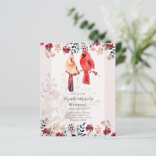 Mooie RED CARDINAL Birds Weddenschap (Staand voorkant)