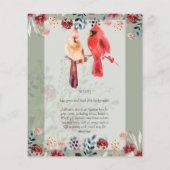 Mooie RED CARDINAL Birds Weddenschap (Achterkant)