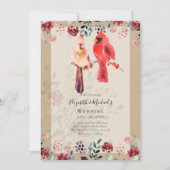 Mooie RED CARDINAL Birds Weddenschap Kaart (Voorkant)