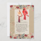 Mooie RED CARDINAL Birds Weddenschap Kaart (Achterkant)