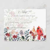 Mooie RED CARDINAL Birds Wedding Briefkaart (Voorkant)
