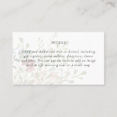 Mooie RED CARDINAL Birds Wedding Visitekaartje (Achterkant)