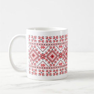 Mooie Red en Black Southwestern Knit Pattern Koffiemok