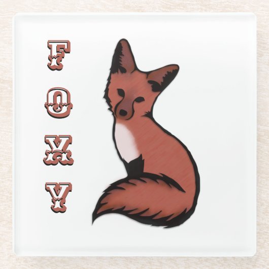 Mooie Red Foxy Fox Glazen Onderzetter (Voorkant)