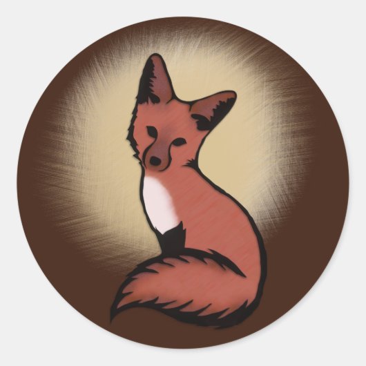 Mooie Red Foxy Fox Ronde Sticker (Voorkant)