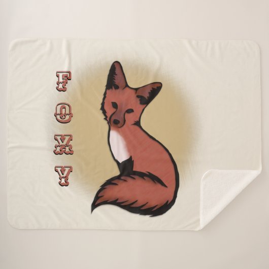 Mooie Red Foxy Fox Sherpa Deken (Voorkant (horizontaal))