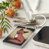 Mooie Red Foxy Fox Sleutelhanger (Voorkant Rechts)