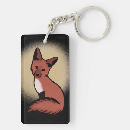 Mooie Red Foxy Fox Sleutelhanger (achterkant)
