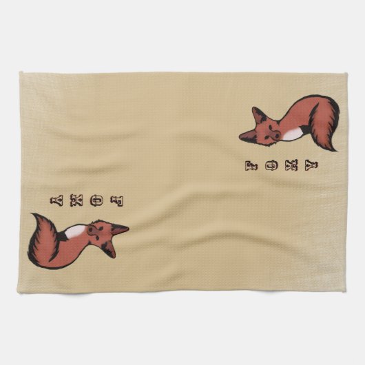 Mooie Red Foxy Fox Theedoek (Horizontaal)