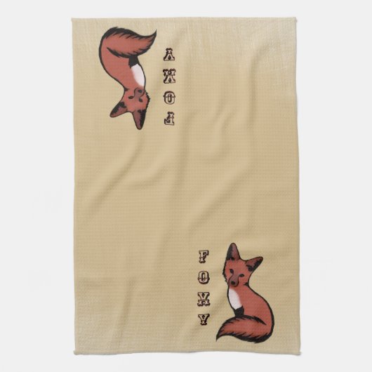 Mooie Red Foxy Fox Theedoek (Verticaal)