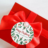 Mooie Red Green Holly Berry, aangepast kerstfeest Bedankjes Labels