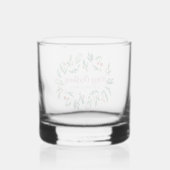 Mooie Red Green Holly Berry, aangepast kerstfeest Whisky Glas (Achterkant)
