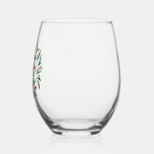 Mooie Red Green Holly Berry, aangepast kerstfeest Wijnglas Zonder Voet (Links)