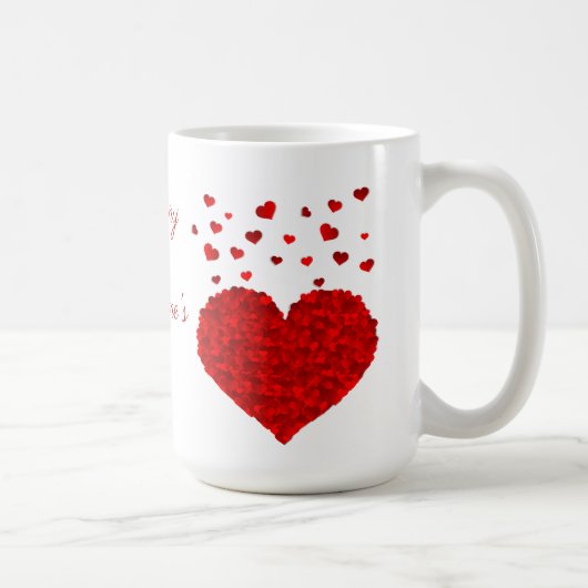 Mooie Red Heart Valentijnsdag Koffiemok (Rechts)