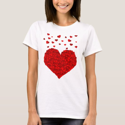 Mooie Red Heart Valentijnsdag T-shirt (Voorkant)