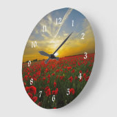 Mooie Red Poppy Field Sunset fotografie Grote Klok (Hoek)