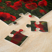 Mooie Red Poppy Field Sunset fotografie Legpuzzel (Zijkant)