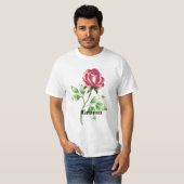 Mooie Red Rose bruidegom aangepaste bruiloft t-shi T-shirt (Voorkant volledig)