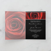 Mooie Red Rose bruiloft Kaart Uitnodigen -Zwart (Binnen)