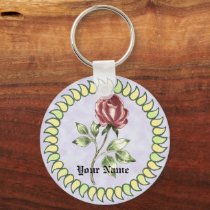 Mooie Red Rose bruiloft sleutelhanger