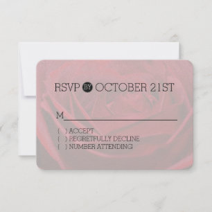 Mooie Red Rose Romantische RSVP Kaartje