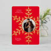 Mooie Red Snowflake-fotokaart voor kerstmis Folie Folie Feestdagenkaart (Staand Voorkant)