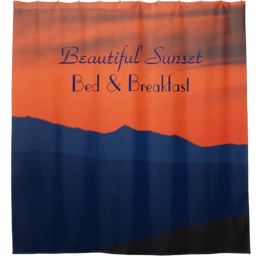 Mooie Red Sunset Bed en Breakfast Douchegordijn (Voorkant)