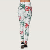 Mooie Red Three Poppy Flowers Sketch Leggings (Achterkant)