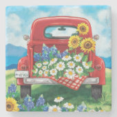 Mooie  Red Truck Fine Art Stenen Onderzetter (Voorkant)