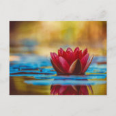 Mooie Red Water Lily Briefkaart (Voorkant)