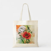 Mooie Red White Poppies Canvas tas (Achterkant)