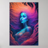 Mooie Redhead Mermaid Poster (Voorkant)