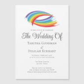 Mooie Regenboog Abstract LGBTQ Bruiloft Magnetische Uitnodiging (Voorkant)