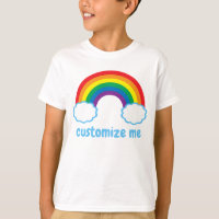 Mooie Regenboog Blauwe Wolken Monogram Coole Kinde