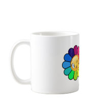 Mooie Regenboog Bloem Knipogend Gezicht Koffiemok