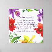 Mooie Regenboog Bloemen Wandkunst :Psalm 46:4-5 Canvas Afdruk (Voorkant)