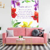 Mooie Regenboog Bloemen Wandkunst :Psalm 46:4-5 Canvas Afdruk (Insitu (Woonkamer))