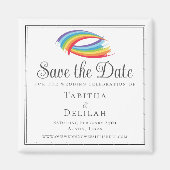 Mooie regenboog bruiloft golven Save the Date Magneet (Voorkant)