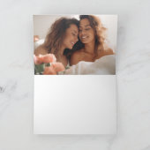 Mooie Regenboog Bruiloft LGBTQ Pas getrouwd Foto Bedankkaart (Binnen)