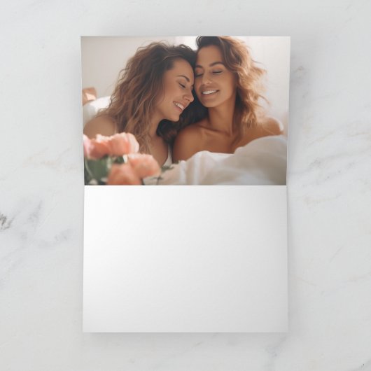 Mooie Regenboog Bruiloft LGBTQ Pas getrouwd Foto Bedankkaart (Binnen)