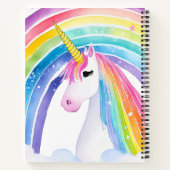 Mooie Regenboog Eenhoorn Schetsboek Monogram Uw Na Notitieboek (Achterkant)